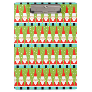 Retro Geometric Santa Clipboard Klemmbrett