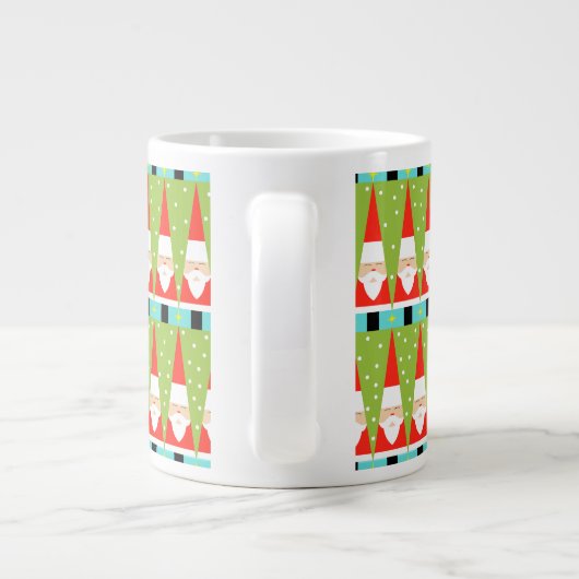 Retro Geometric Santa Jumbo Tasse (Rückseite)