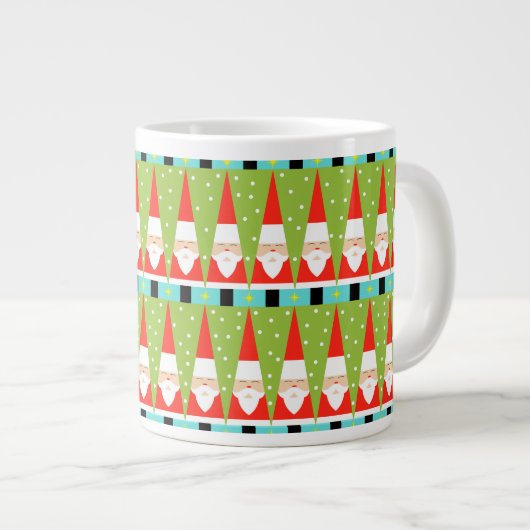 Retro Geometric Santa Jumbo Tasse (Vorderseite Rechts)