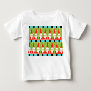 Retro Geometric Santa Kleinkind Ruffle T - Shirt