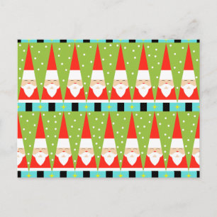 Retro Geometric Santa Postcard Feiertagspostkarte