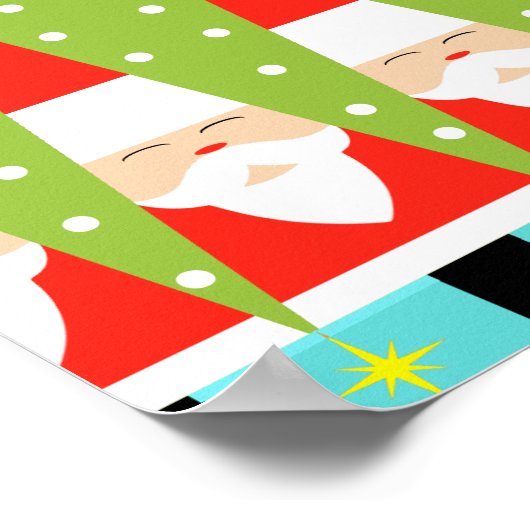 Retro Geometric Santa Poster (Ecke)