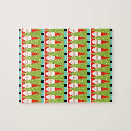 Retro Geometric Santa Puzzle (Horizontal)