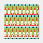 Retro Geometric Santa Square Magnet (Vorne)