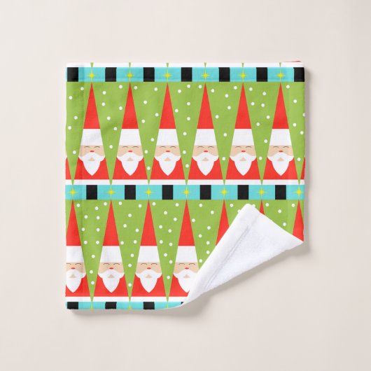 Retro Geometric Santa Towel Set (Waschlappen)