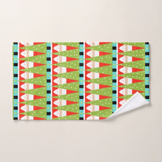 Retro Geometric Santa Towel Set (Handtuch)