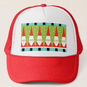 Retro Geometric Santa Trucker Hat Truckerkappe