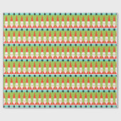 Retro Geometric Santa Wrapping Paper Geschenkpapier (Flach)