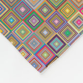 Retro Geometric Square Tile Pattern Fleecedecke (Ecke)