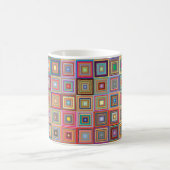 Retro Geometric Square Tile Pattern Kaffeetasse (Mittel)