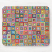 Retro Geometric Square Tile Pattern Mousepad (Vorne)