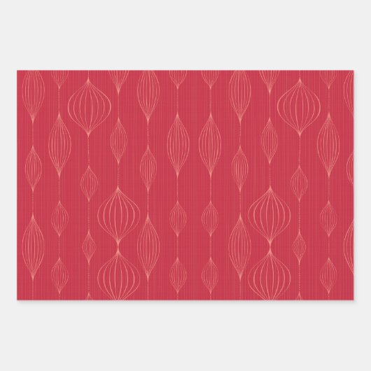 Retro Geometric Stripes Custom Holiday Weihnachten Geschenkpapier Set (Vorderseite 2)
