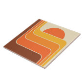 Retro Geometric Sun Design Fliese (Seite)