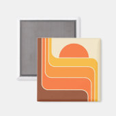 Retro Geometric Sun Design Magnet (Vorderseite/Rückseite)