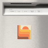 Retro Geometric Sun Design Magnet (In Situ (Geschirrspüler))
