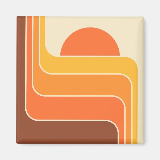 Retro Geometric Sun Design Magnet (Vorne)
