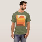 Retro Geometric Sun Design T-Shirt (Vorne ganz)