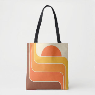 Retro Geometric Sun Design Tasche
