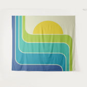 Retro Geometric Sun Design Wandteppich (Vorderseite (Horizontal))