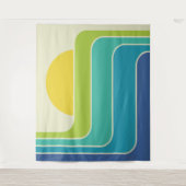 Retro Geometric Sun Design Wandteppich (Vorderseite)