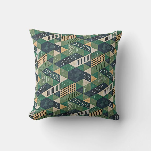 Retro Geometric Throw Pillow Kissen (Vorderseite)