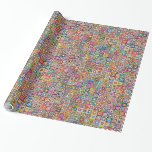 Retro Geometric Tile Pattern Geschenkpapier (Ungerollt)
