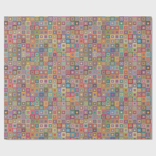 Retro Geometric Tile Pattern Geschenkpapier (Flach)