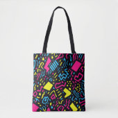 Retro Geometric Tote Bag | Farbennebel Tasche (Vorderseite)