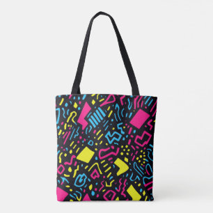 Retro Geometric Tote Bag Farbennebel Tasche