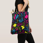 Retro Geometric Tote Bag | Farbennebel Tasche (Von Nahem)