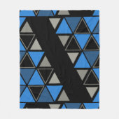 Retro Geometric Triangle Blue Silver Fleecedecke (Vorderseite)