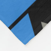 Retro Geometric Triangle Blue Silver Fleecedecke (Ecke)