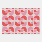 Retro Geometric Tulip Wrapping Gift Paper Geschenkpapier Set (Vorderseite)