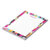 Retro Geometric Wild Psychedelic Pattern Notizblock (Rotiert)