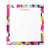 Retro Geometric Wild Psychedelic Pattern Notizblock (Vorderseite)