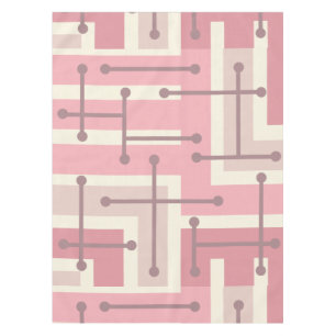 Retro Geometrie Art Maze Pink Vanilla Tischdecke