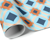 Retro-Geometrie in Erdtönen Geschenkpapier (Rolleneckpunkt)