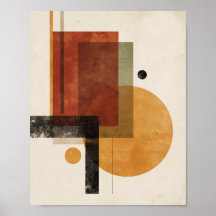 Retro-Geometrie – Minimale Wandkunst in Rost-Beige