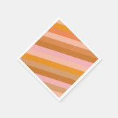 Retro Geometrie Rosa Orange Terracotta Streifen Serviette (Ecke)