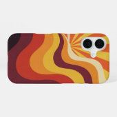 Retro-Geometrie-Sonnenwelle iPhone 16 Hülle (Rückseite (Horizontal))