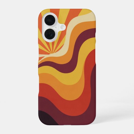 Retro-Geometrie-Sonnenwelle iPhone 16 Hülle (Rückseite)