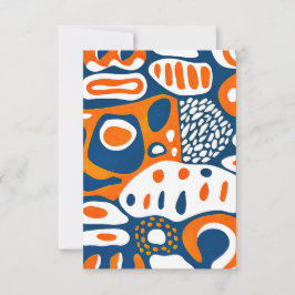 Retro geometrisch blau-orange weiß dankeskarte