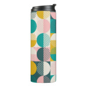 Retro geometrisch: modernes Vintages Muster. Thermosbecher (Nach links gedreht)