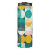 Retro geometrisch: modernes Vintages Muster. Thermosbecher (Rückseite)