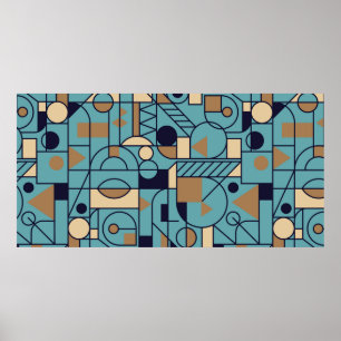 Retro geometrisch Nahtlose Hintergrundgestaltung.  Poster