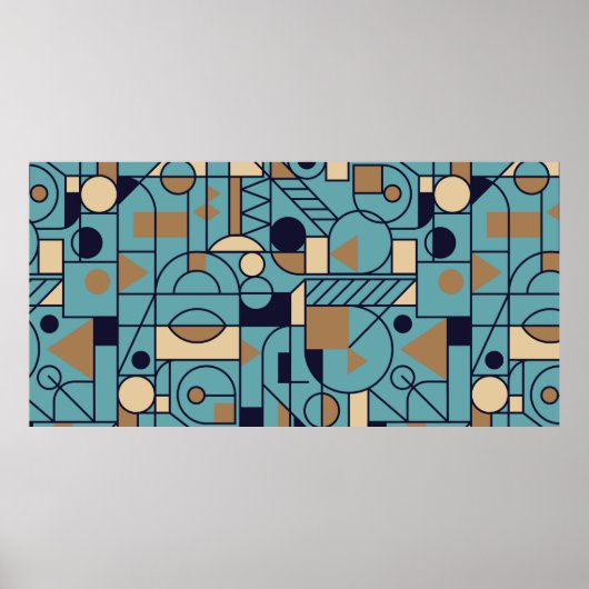 Retro geometrisch Nahtlose Hintergrundgestaltung.  Poster (Vorne)