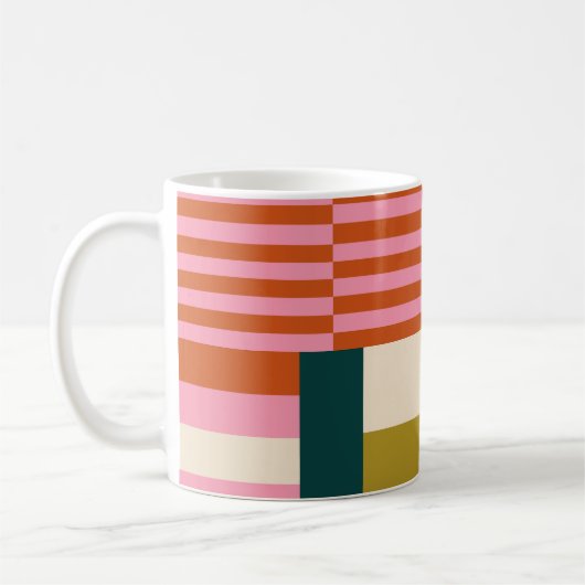 Retro-geometrische abstrakte Mosaik Kaffeetasse (Links)