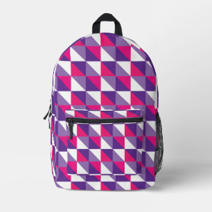 Retro-geometrische abstrakte rosa lila und weiße bedruckter rucksack