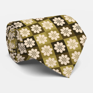 Retro-geometrische Blumenmuster-Krawatte Krawatte
