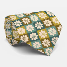 Retro-geometrische Blumenmuster-Krawatte